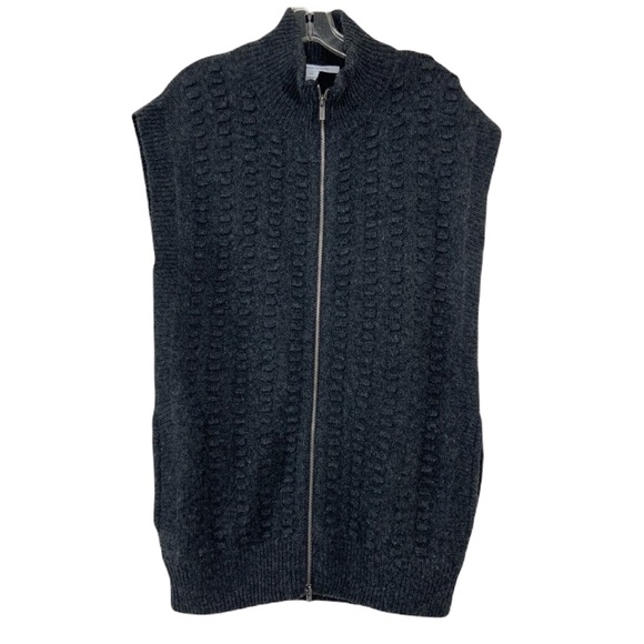 Diane Von Furstenberg Jackets & Blazers - DVF lambswool cashmere park city long quilted gray zip vest S/P